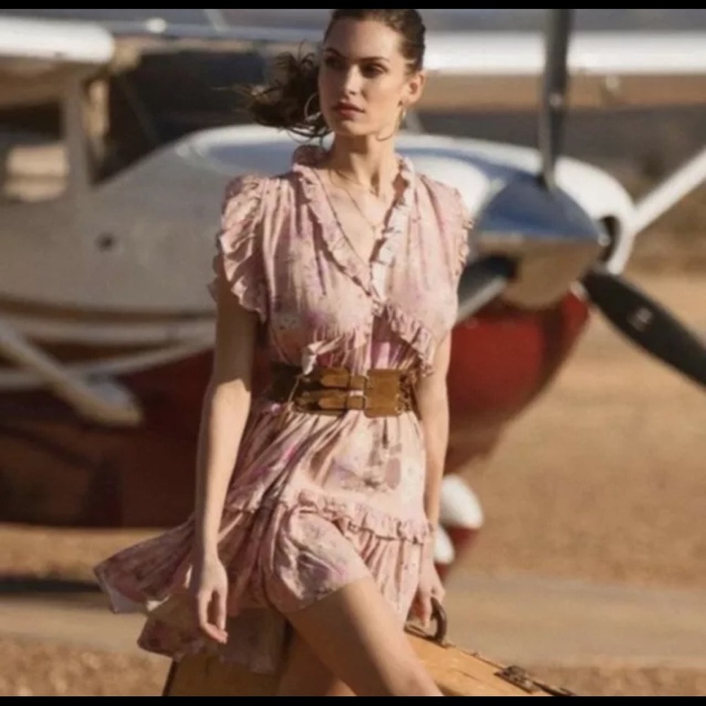 Spell and the Gypsy Collective Pink Wild Bloom Mini Dress with Floral Liberty
